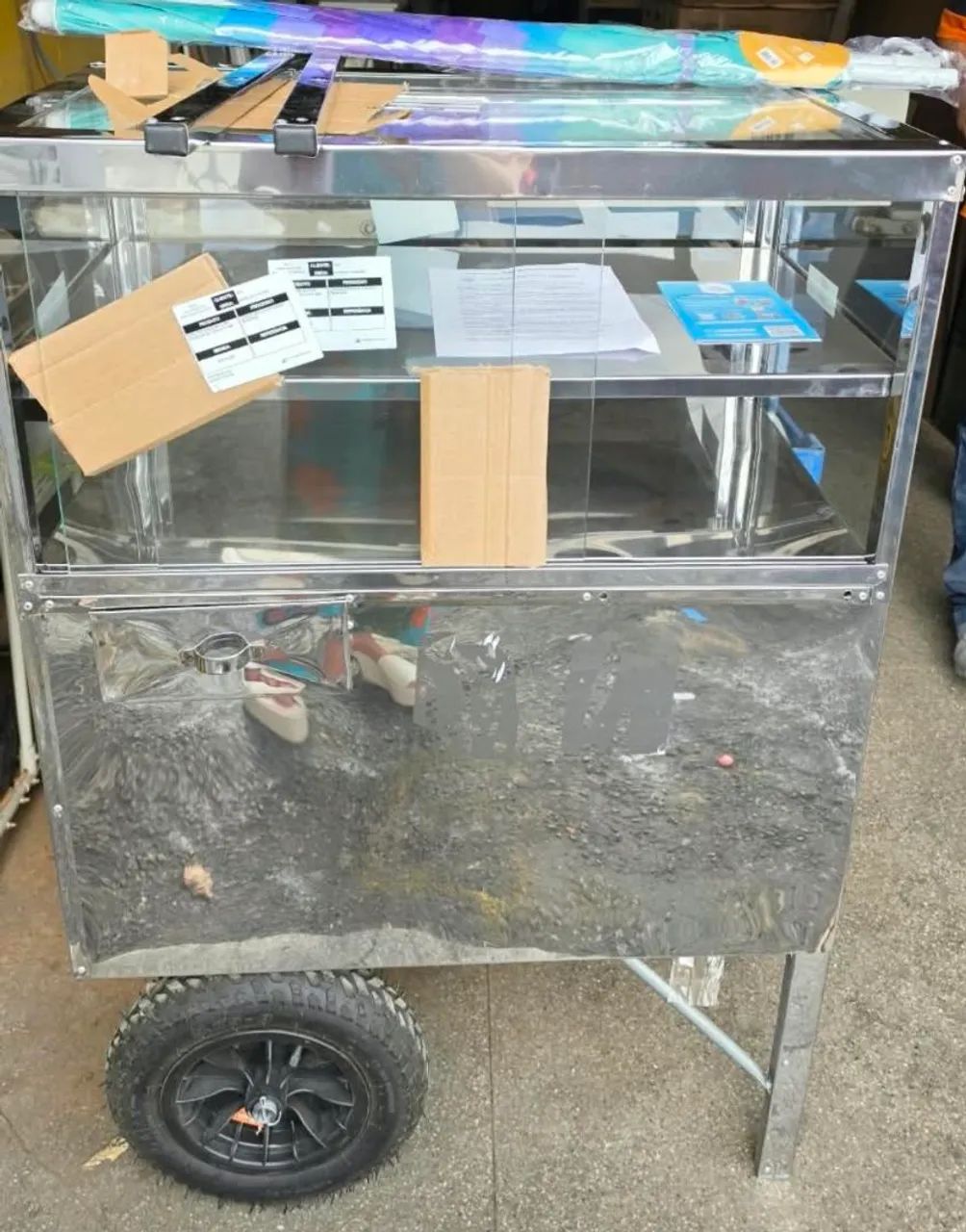 Carrinho inox ambulante