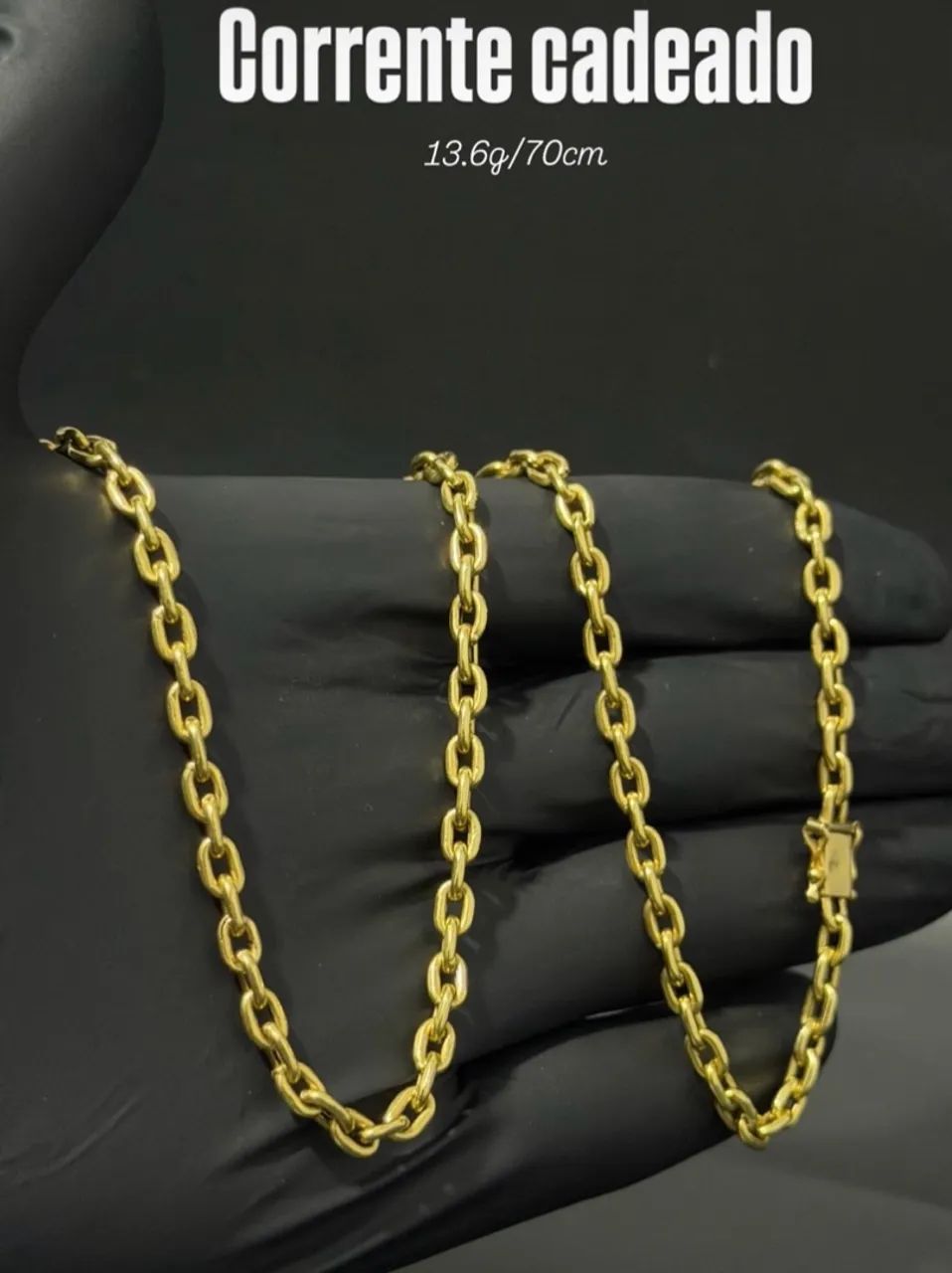 Corrente cadeado ouro 18k