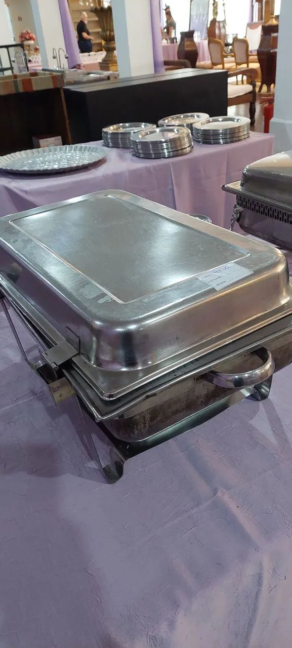 Rechaud retangular de inox