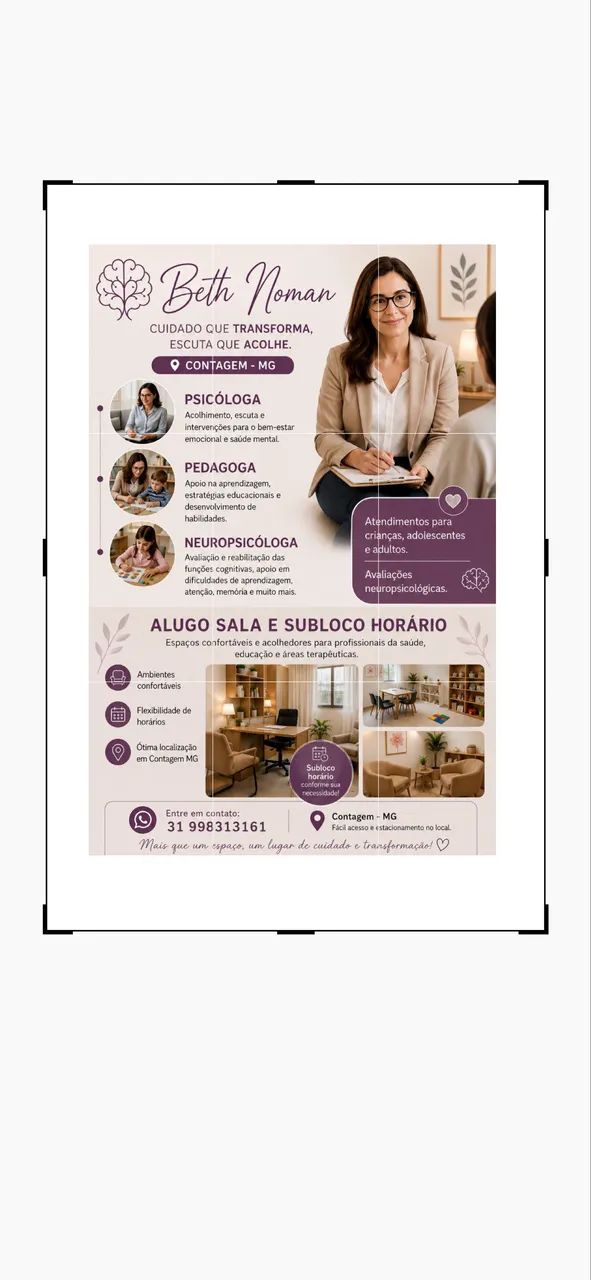 Alugo sala e subloco horários