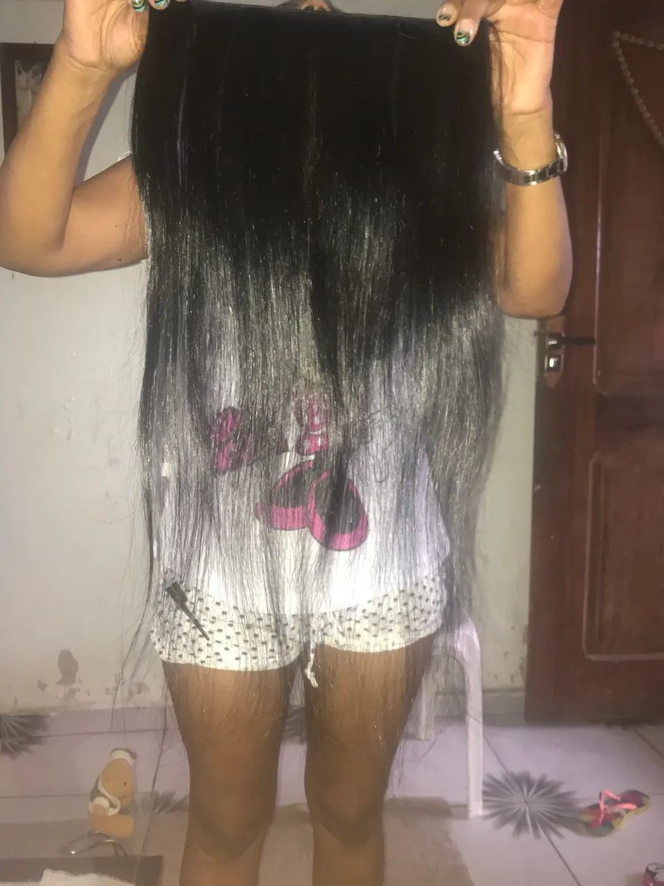 3 telas de cabelo humano mega Hair 