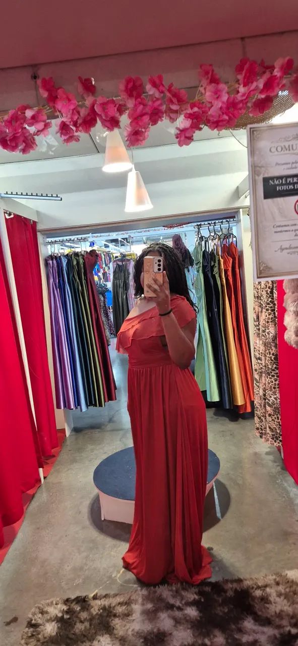 Vestido longo vermelho/coral - Foto 2