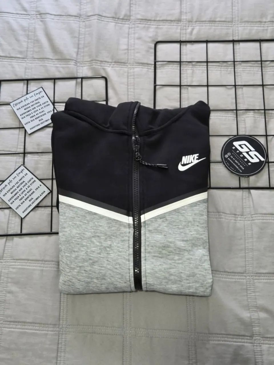tech fleece tamanho m preto e cinza