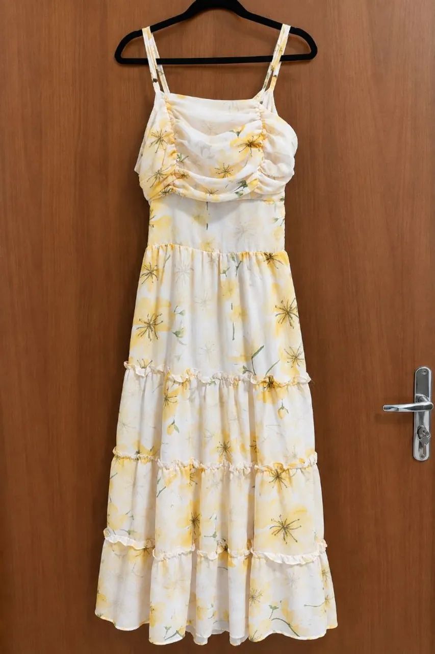 Vestido floral midi (M)