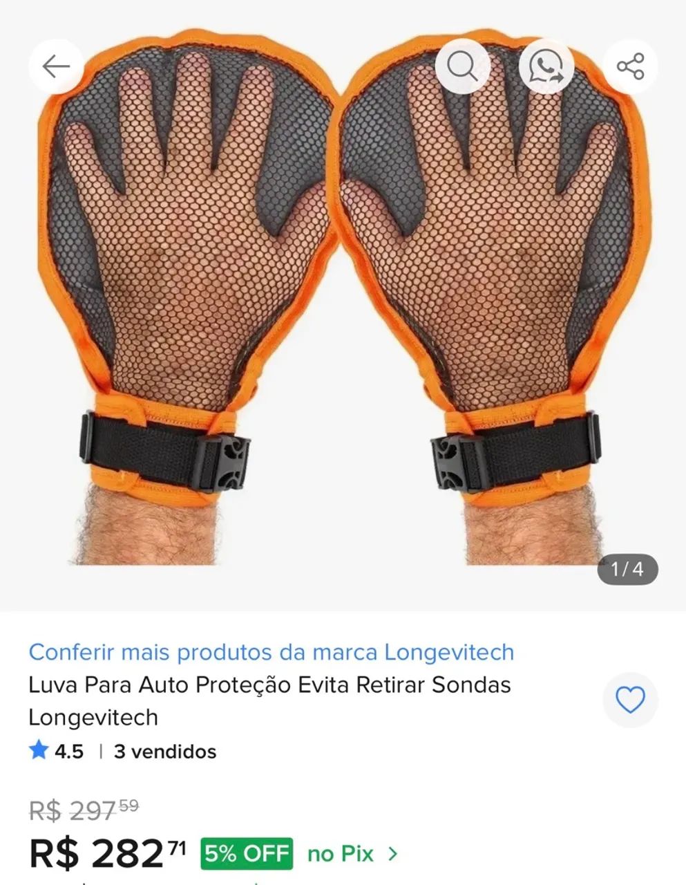 LUVA AUTO PROTEÇÃO LONGEVITECH - Foto 4