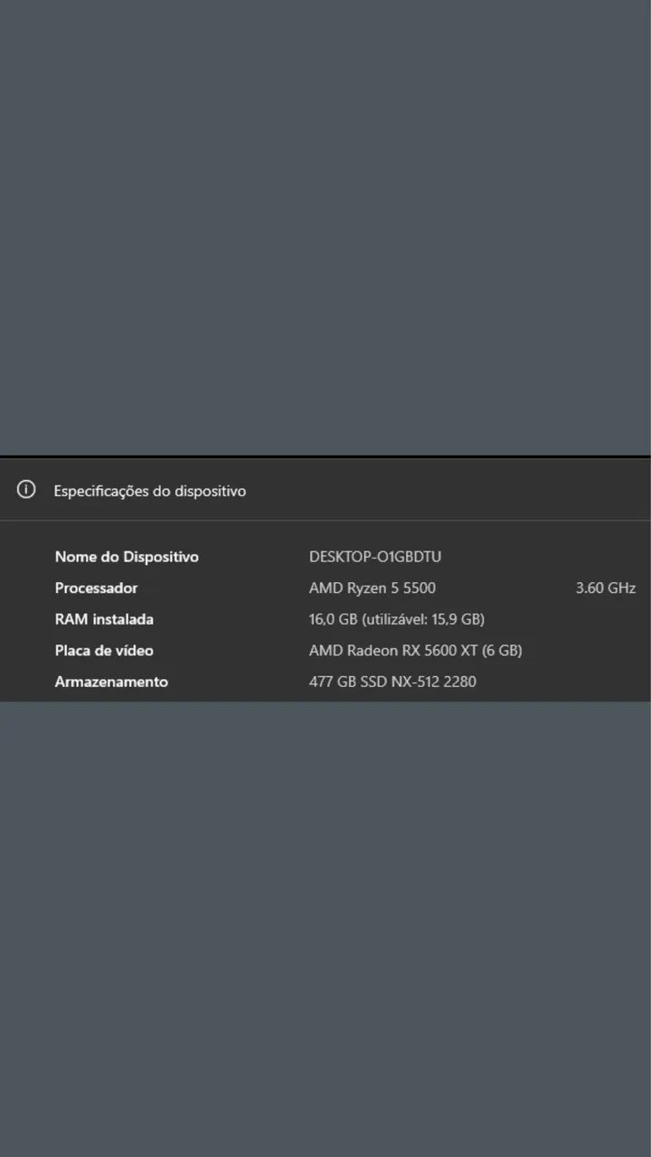 Setup Ryzen 5 5500 + RX 5600 XT - Foto 2