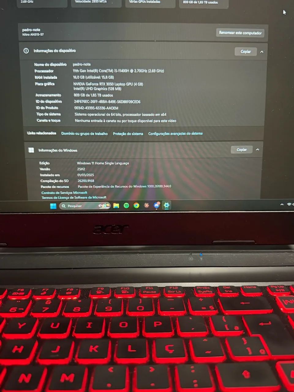 Notebook acer nitro 5 - Foto 2