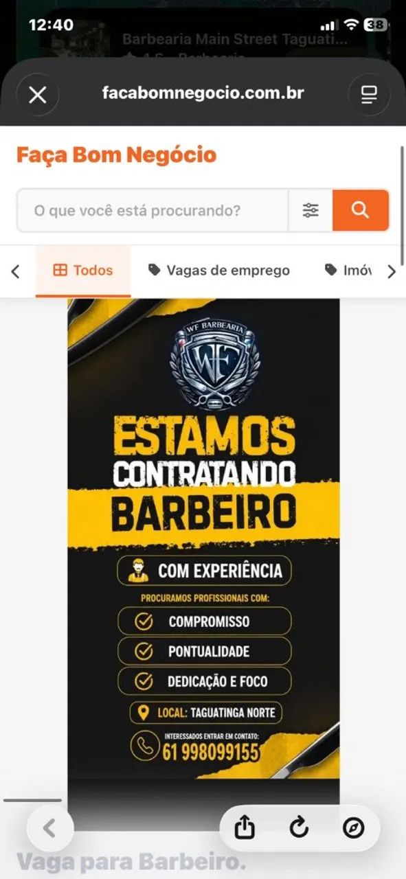 Vaga pra barbeiro 