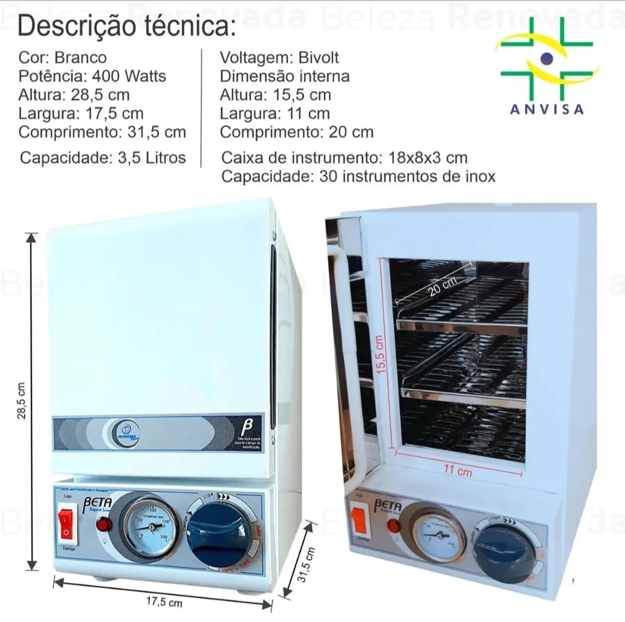 Estufa Esterilizadora Odontotécnica - 3,5 Litros - Manicure - Foto 5