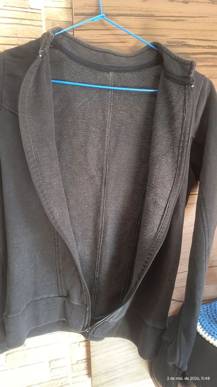 Blusa moletom com zíper tamanho M - Foto 3