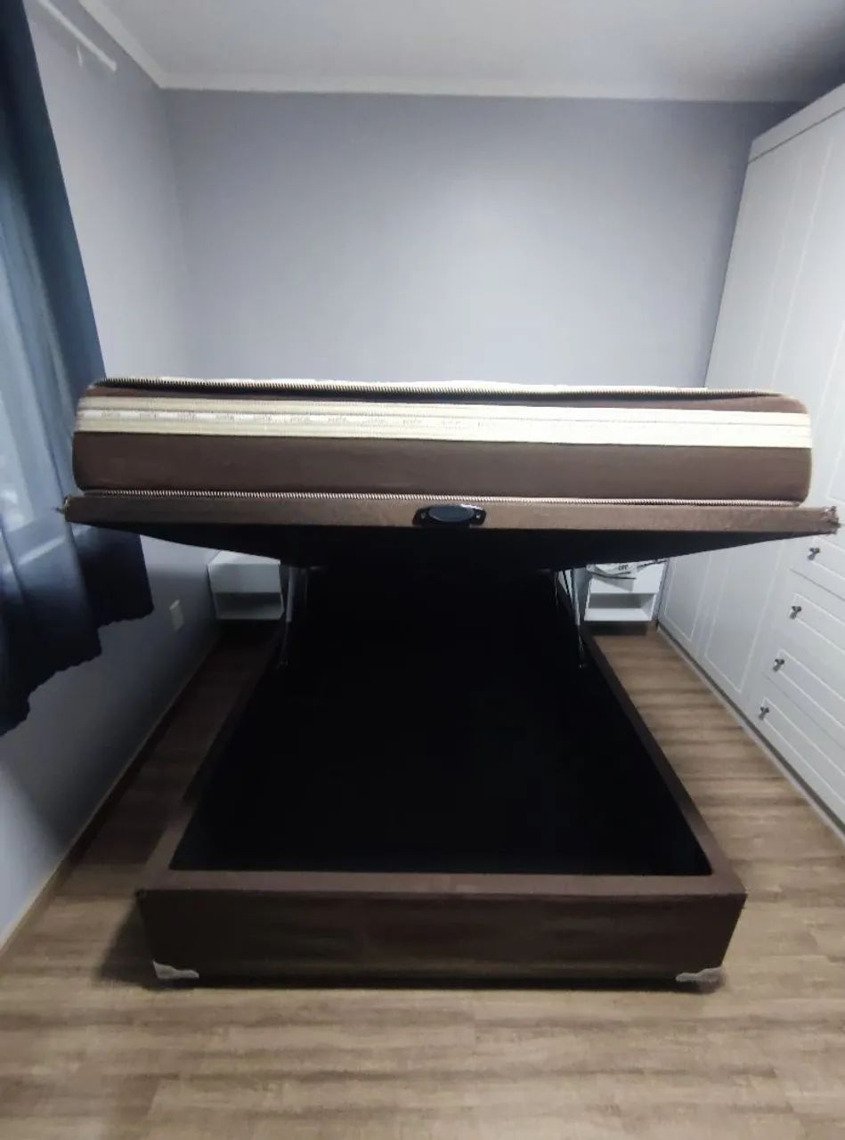 Cama box baú e colchão de molas Prorelax Quartzo