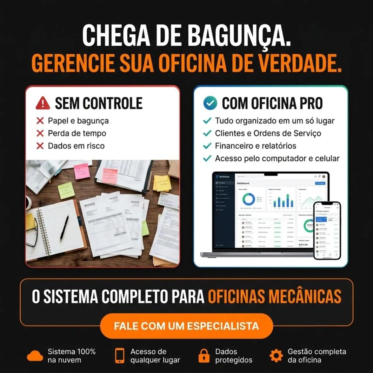 Software para gestão de oficinas mecânicas.