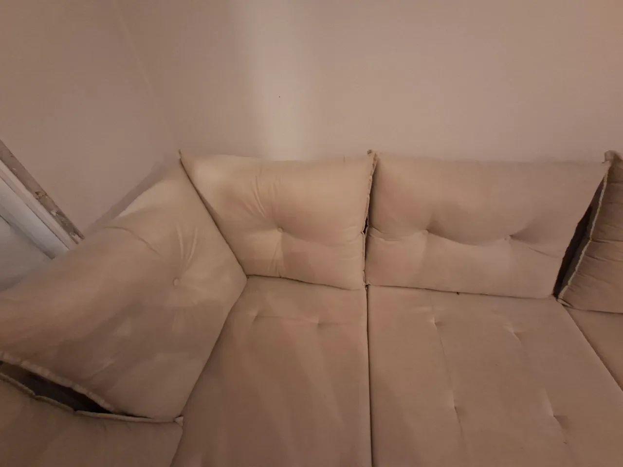 Vendo Sofá de Canto 7 Lugares Glória Suede bege - NÃO RETRATIL - Foto 3