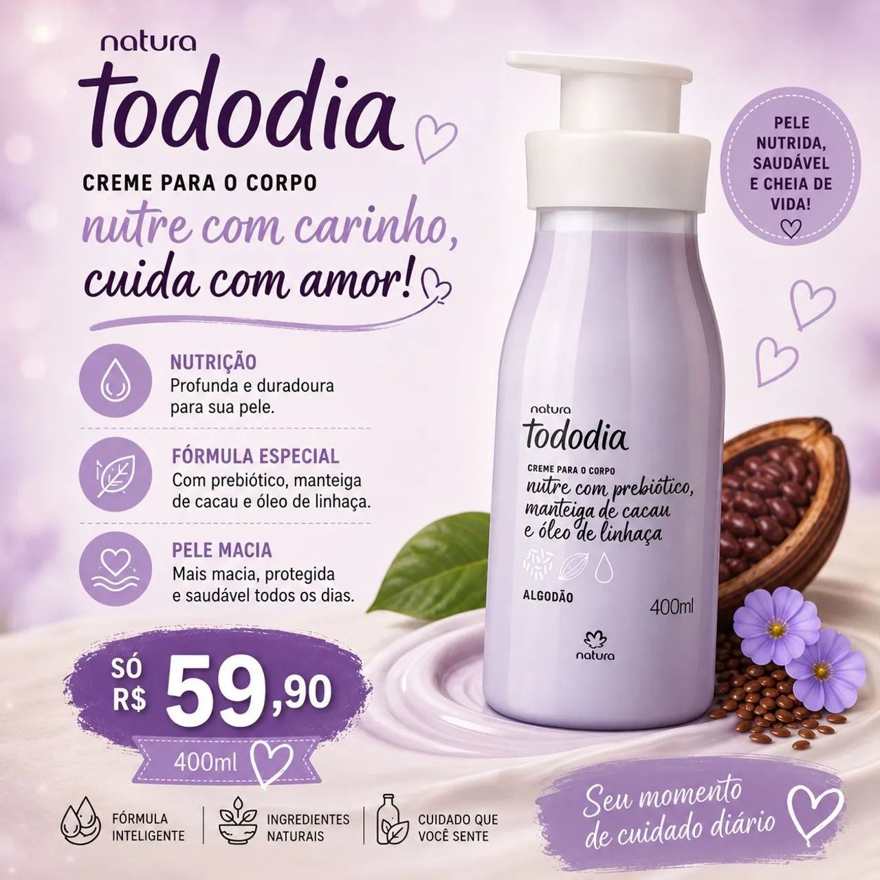 Hidratante algodão natura 