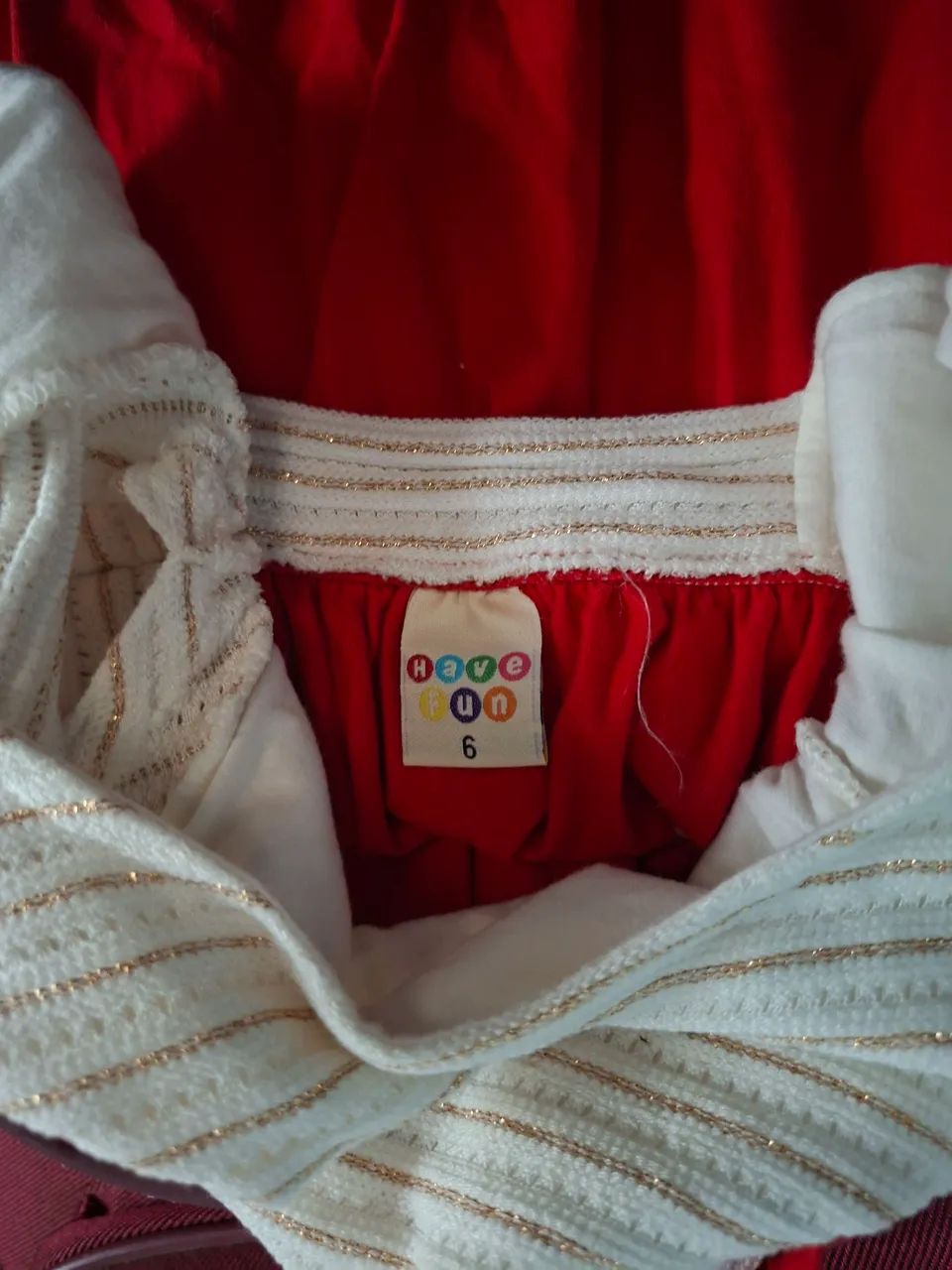 Vestido infantil branco e vermelho - Foto 3