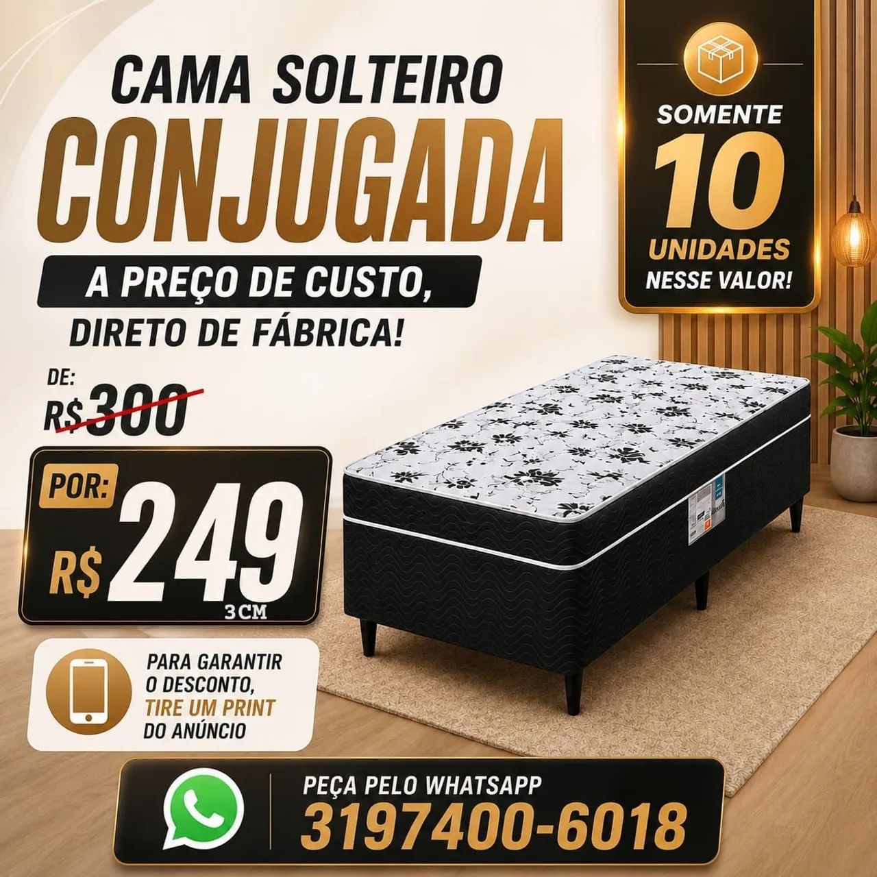 Cama box solteiro preço de fábrica 