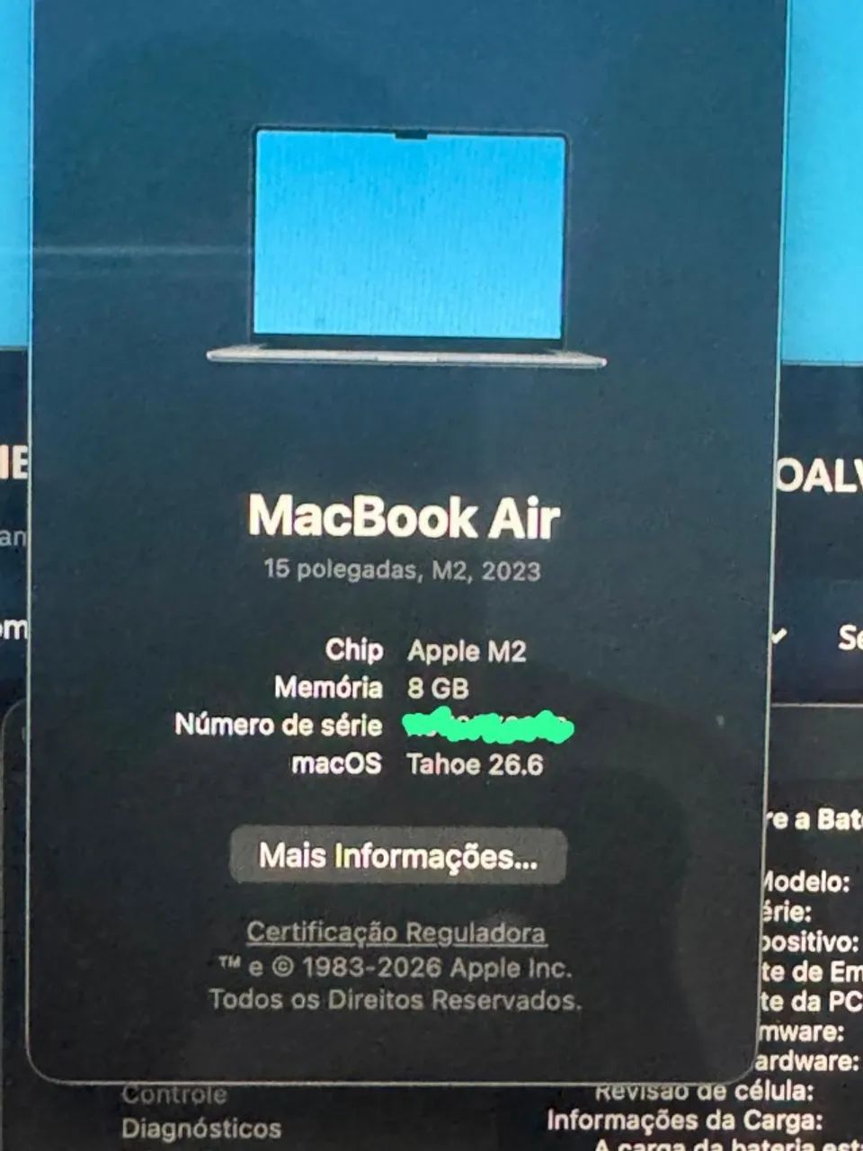 Macbook air M2 2023 15 polegadas 8GB/256GB Garantia - Foto 2