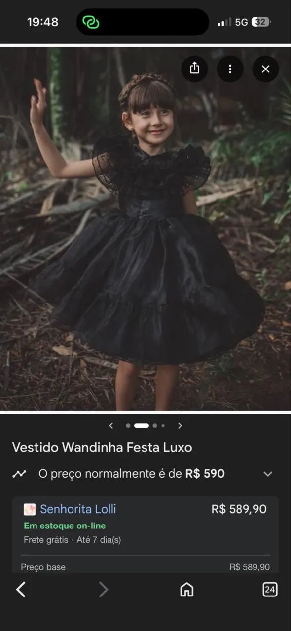 Roupa da Wandinha 
