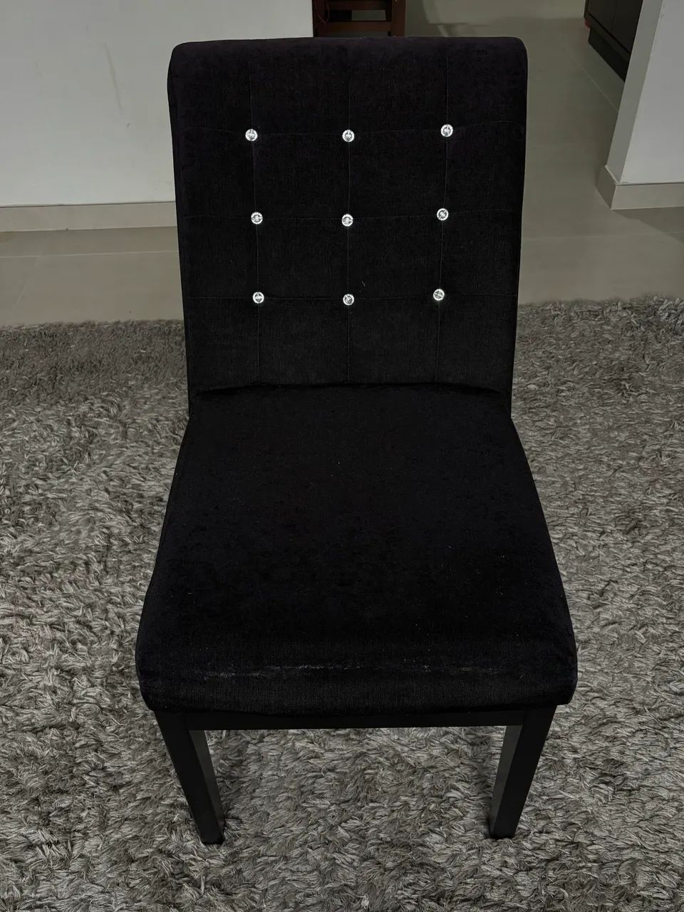 Cadeira Estofada Preta - Foto 2