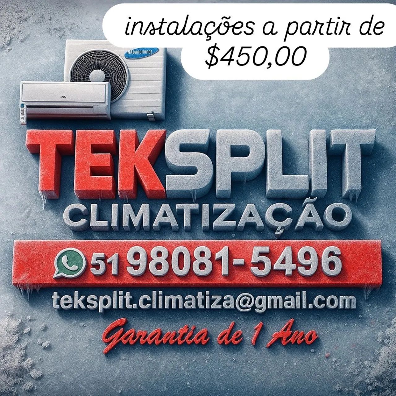 Instalação ar split $450,00