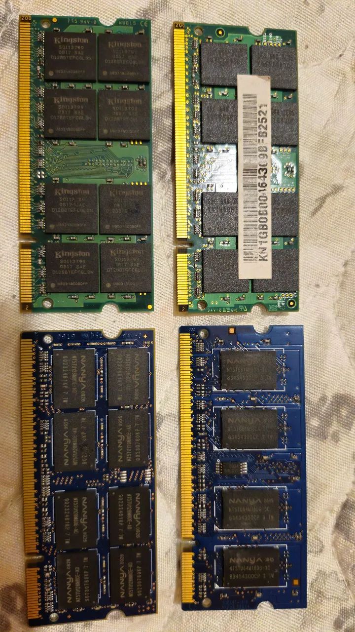 Lote de memórias Ram DDR2 para notebook 