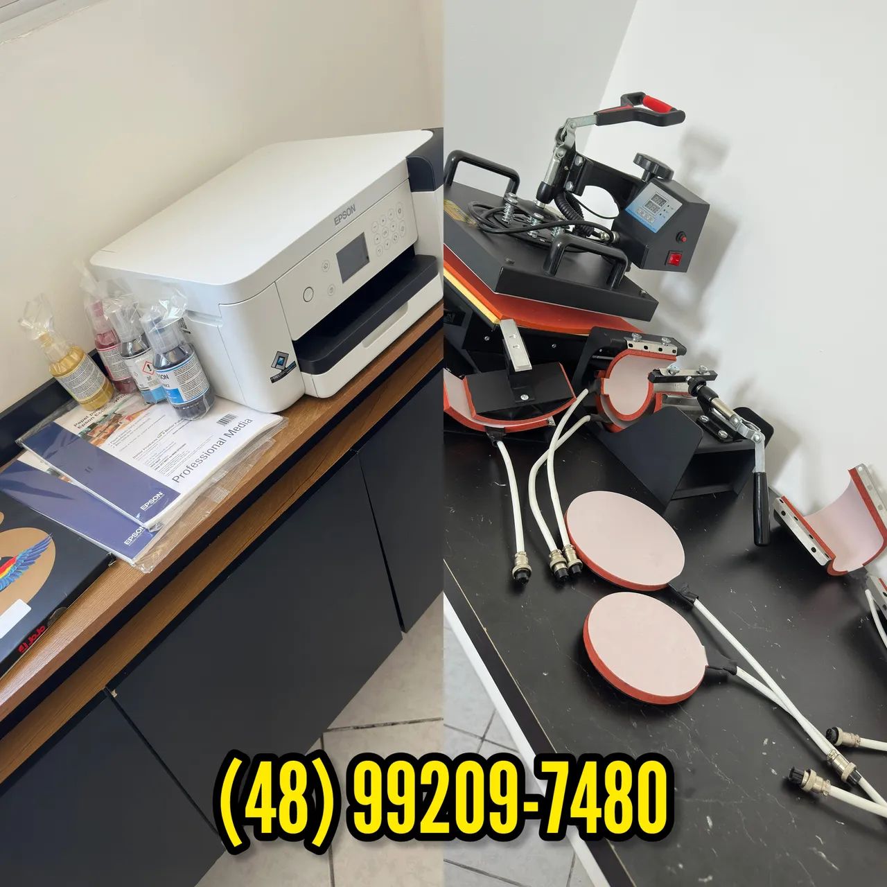 Vendo KIT COMPLETO pra estamparia sublimática. *NUNCA USADO*. Tudo zerado.
