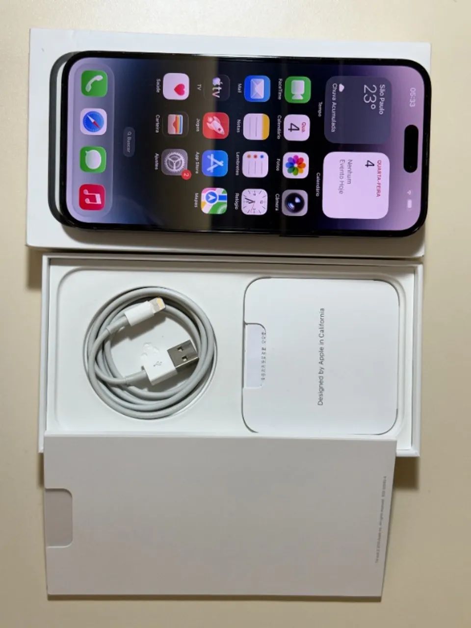 iPhone 14 Pro Max 256GB Preto ? Completo (Caixa + Cabo) | 79% Bateria