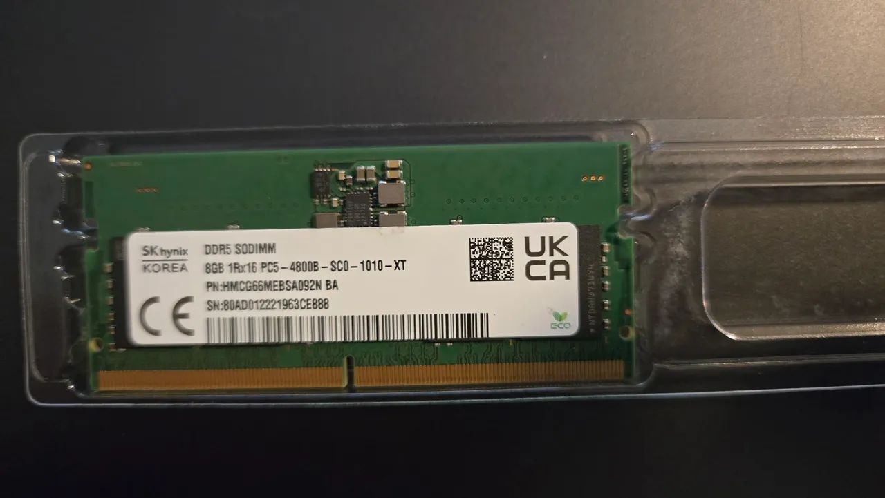8gb DDR5 para Notebook Nova - SODIMM 4800B - SK HYNIX - Foto 2