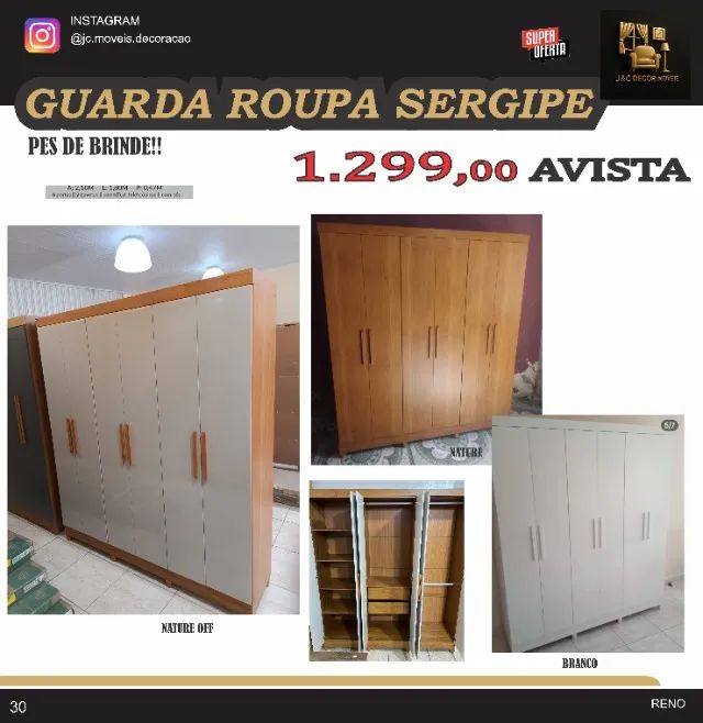 GUARDA ROUPA 6 PORTAS SERGIPE