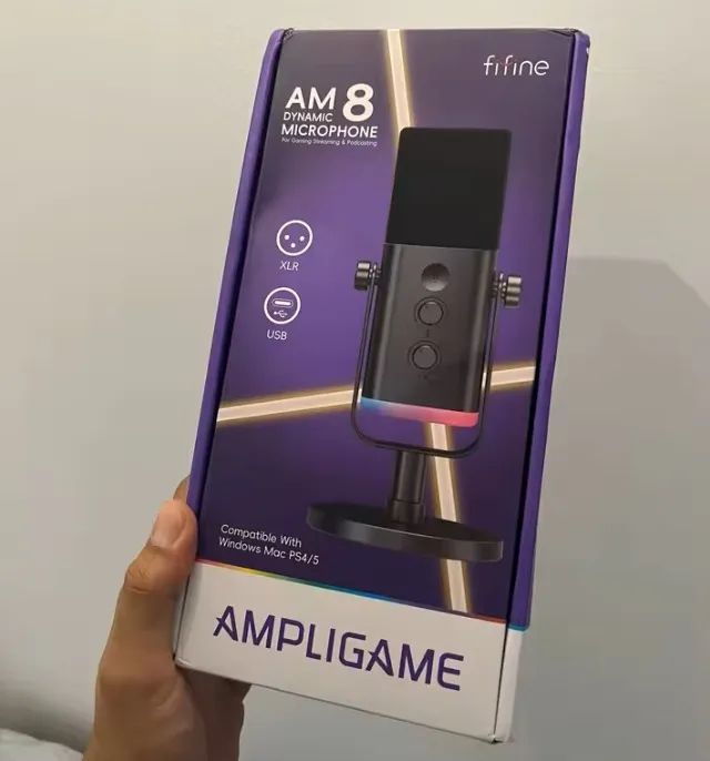 Microfone dinâmico USB/XLR FIFINE - Controles de E/S, para PC PS5/4, mixer MIC AM8 - Foto 5