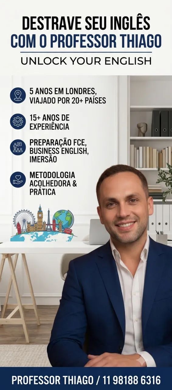 Professor de inglês e espanhol online or particular