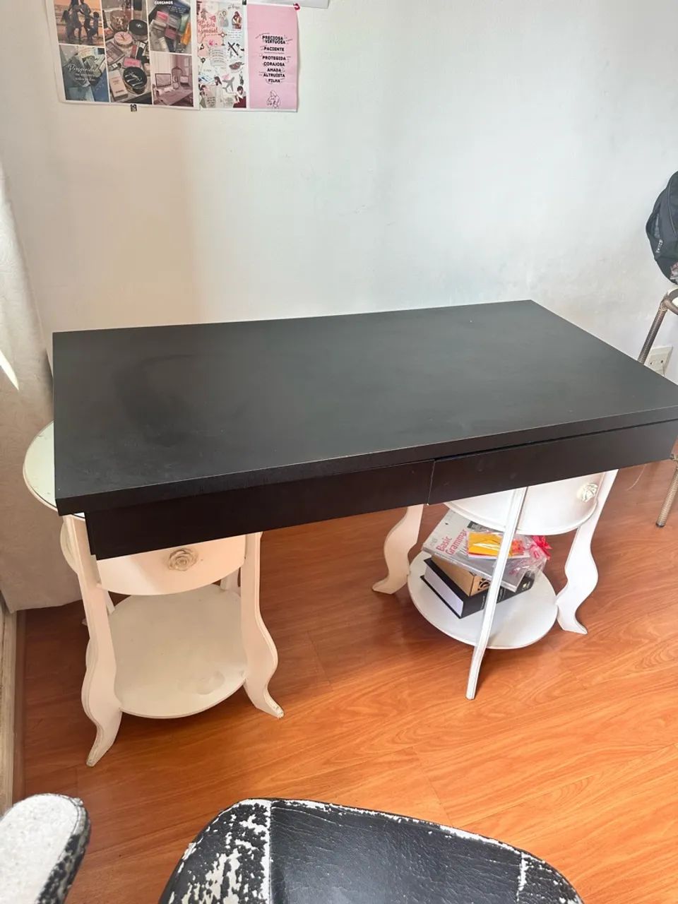 Mesa Escritório 2 Gavetas Preta - Foto 3