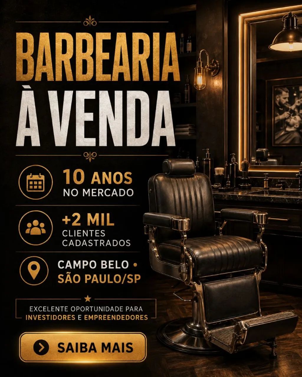 Oportunidade - Vendo Barbearia no Campo Belo Completa 