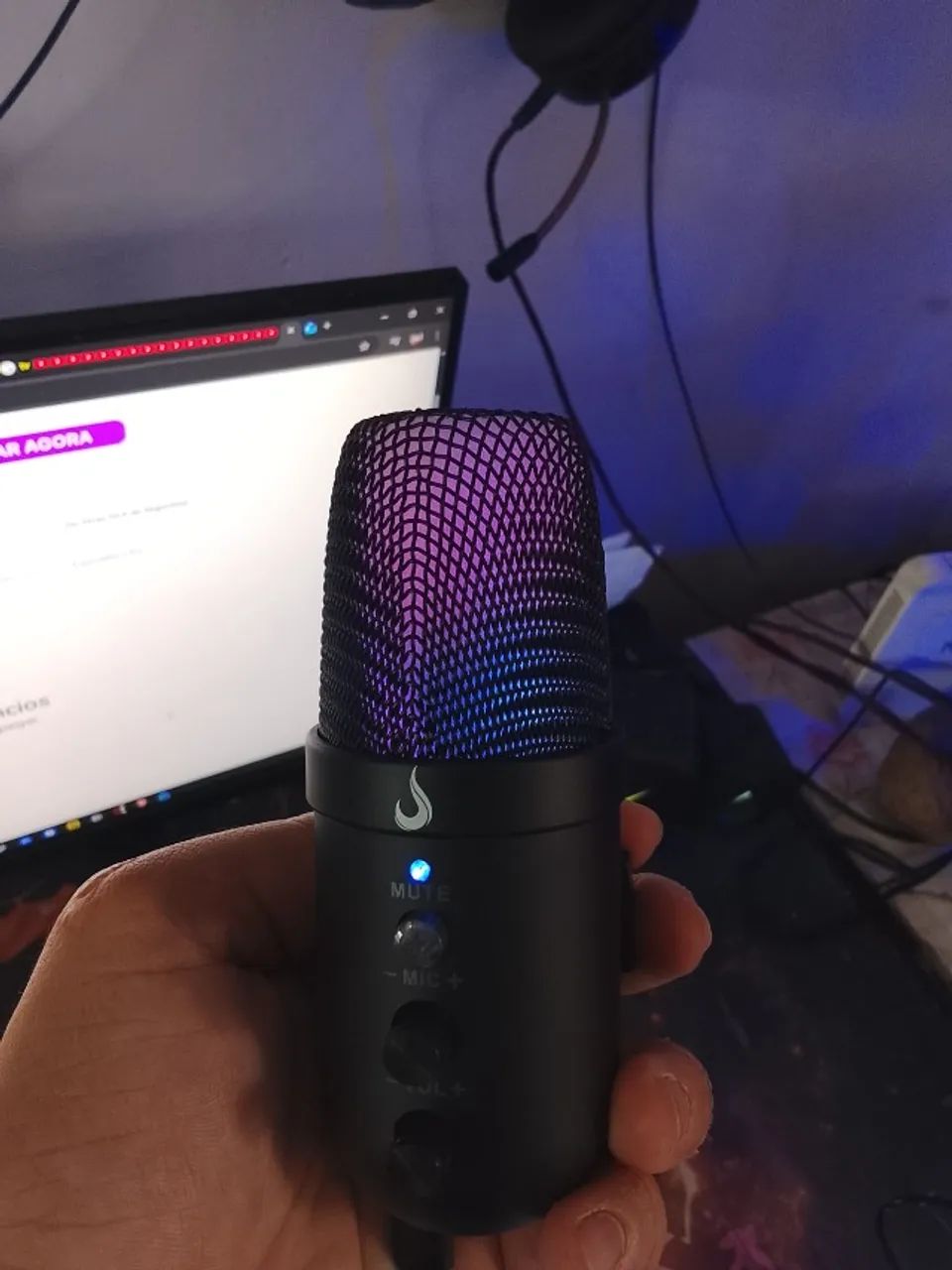 Microfone gamer RGB Elite 04 Black PRO - Foto 3