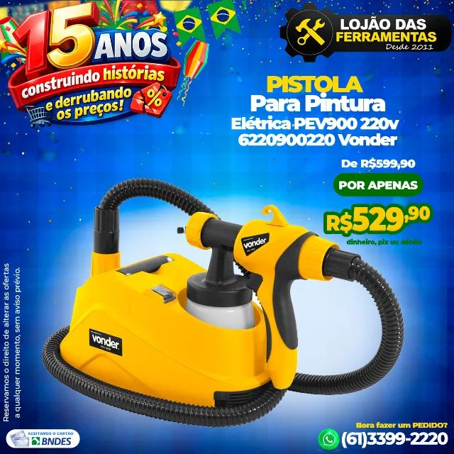 Pistola de Pintura Elétrica PEV900 220v 6220900220 Vonder