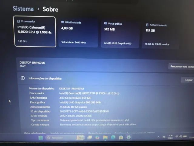 Notebook Lenovo 145 Intel Celeron Com SSd - Foto 4