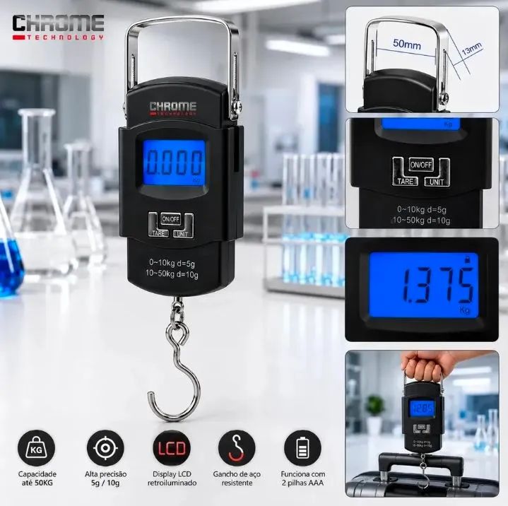 Balança Digital com Gancho Até 50kg - Foto 5