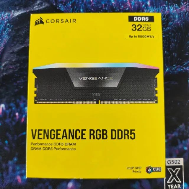 Memoria Corsair Vengeance, RGB, 32GB (2x16GB), DDR5, 6000MHz, CL36