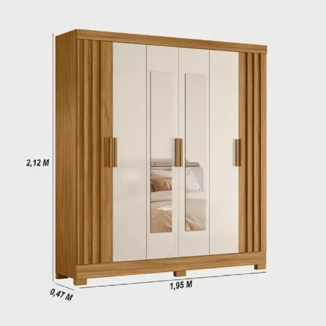 Guarda roupa de 6 portas em MDF com excelente espaço interno bem distribuído - Foto 3