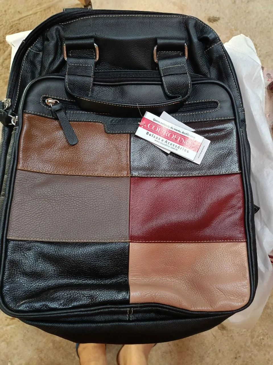 Mochila de couro fino - Foto 2