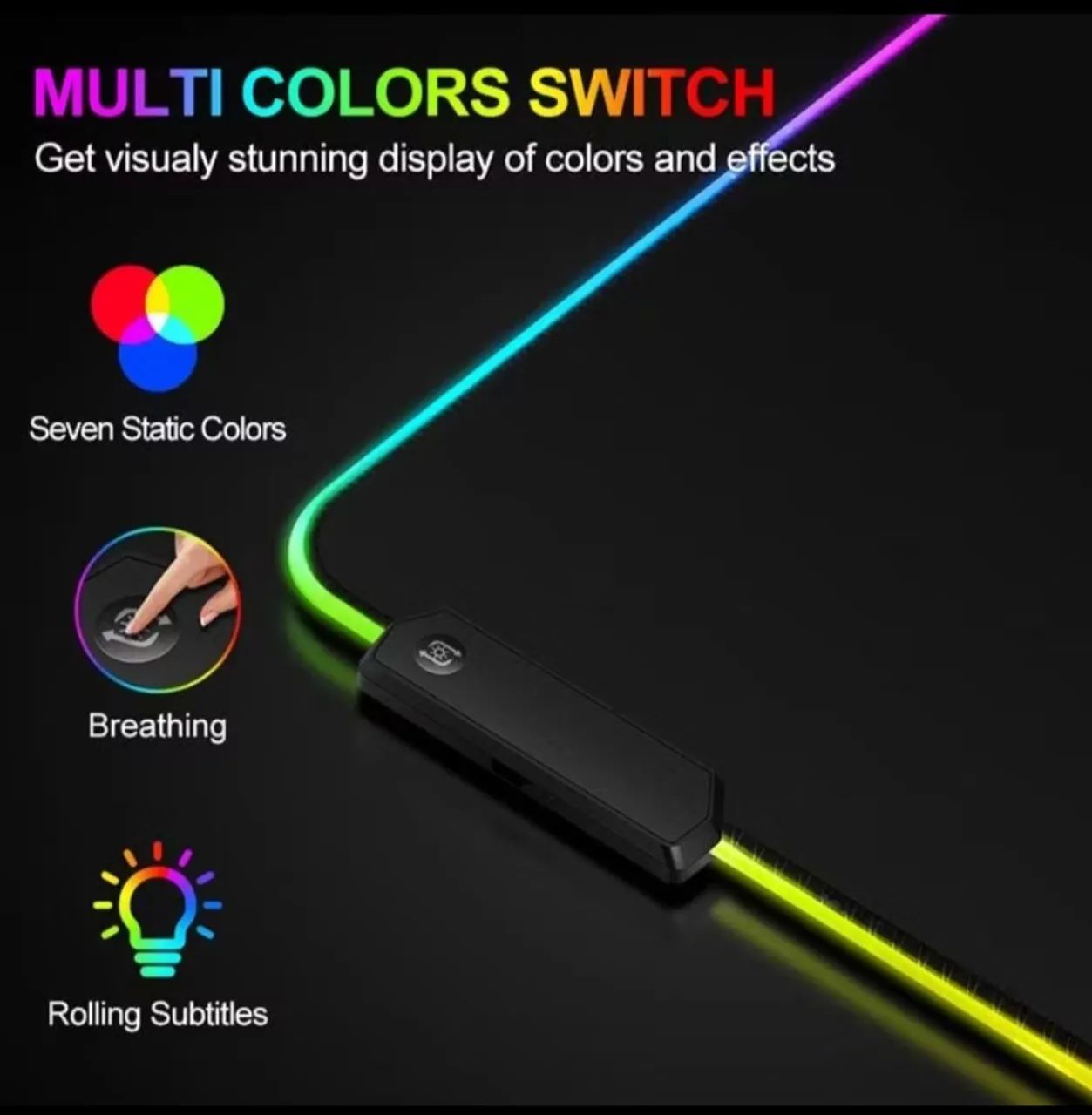 Mousepad Gamer RGB 80x30 preto - Foto 2
