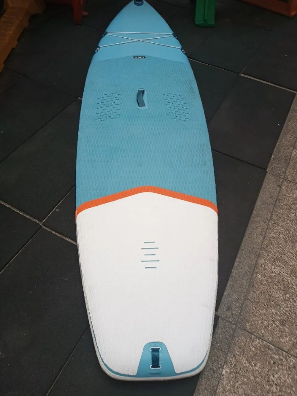 Kit Prancha de Standup inflável com bomba eletrica, remo hibrido, colete e mochila transp. - Foto 2