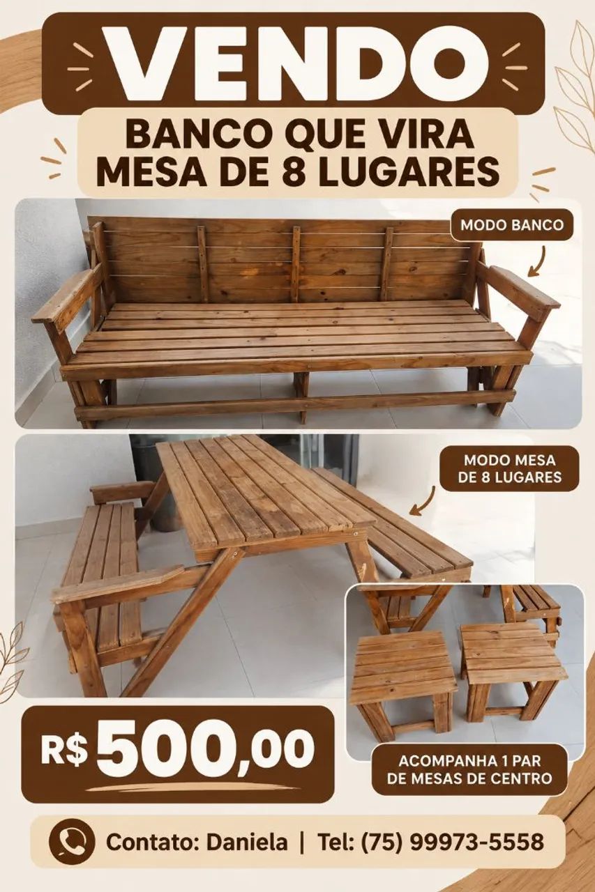 Cadeira que vira mesa