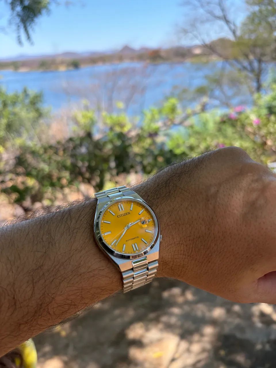Relógio Citizen Tsuyosa Automático Amarelo - Foto 3