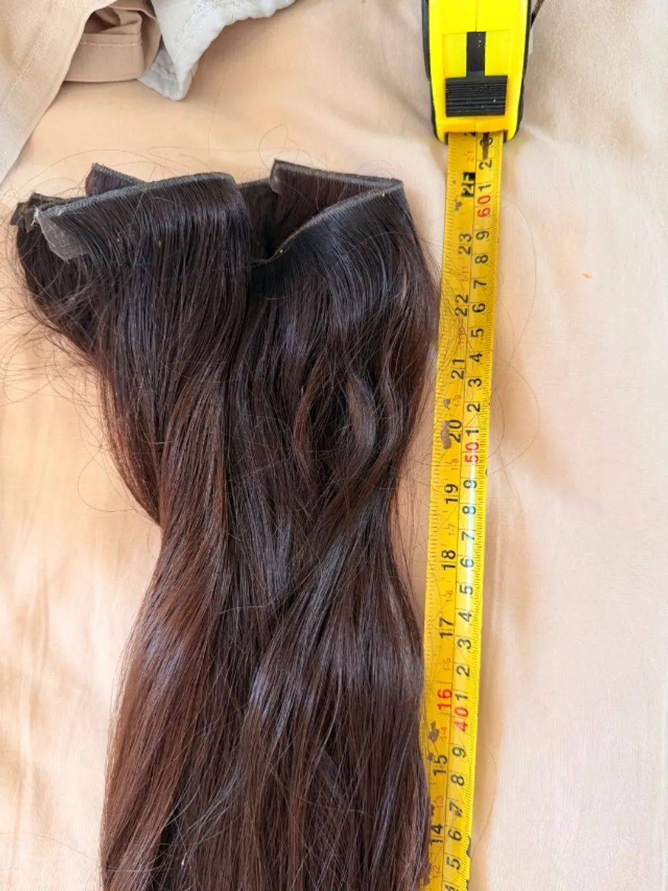 Cabelo humano do Sul em telas - 60 cm cor castanho  - Foto 3
