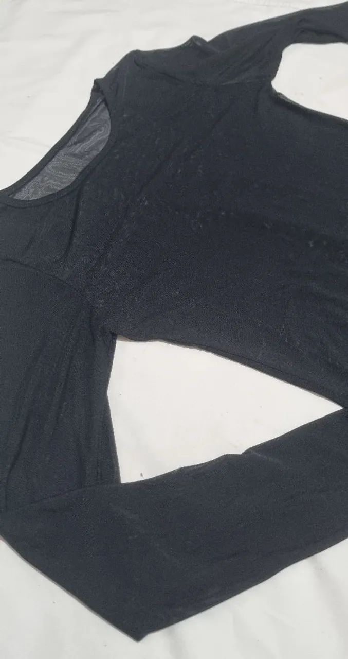 Blusa em tule preta P - Foto 2
