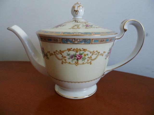 Bule de Chá (Teapot & Lid) Renomada Porcelana Chinesa Noritake 5032 Colby Blue - Foto 2