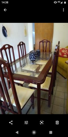 Mesa de vidro com 6 cadeiras - Foto 2