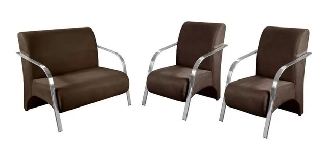 Poltronas Conjunto Veneza Marrom Até 12x - Frete Grátis 