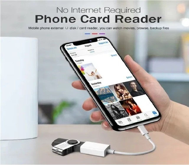 Otg Usb para iPhone Mouse Pen drive Teclado adaptador usb